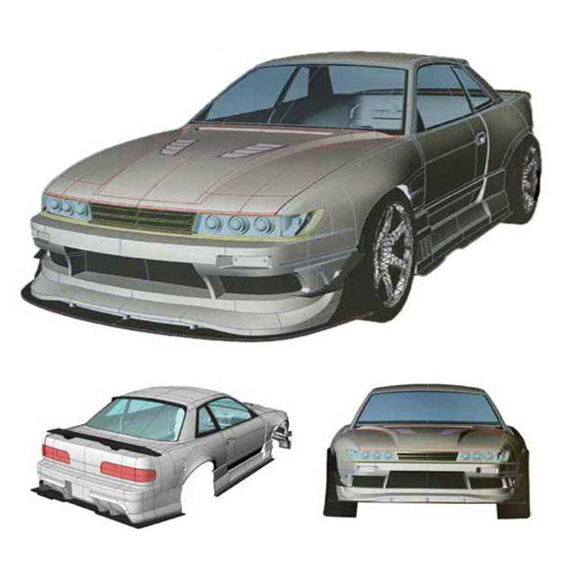 アディクション製S13シルビアボディ 塗装済み アディクション S13