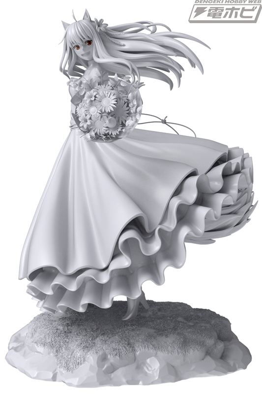 狼と香辛料』ウェディングドレス姿のホロフィギュアの3D原型画像を大
