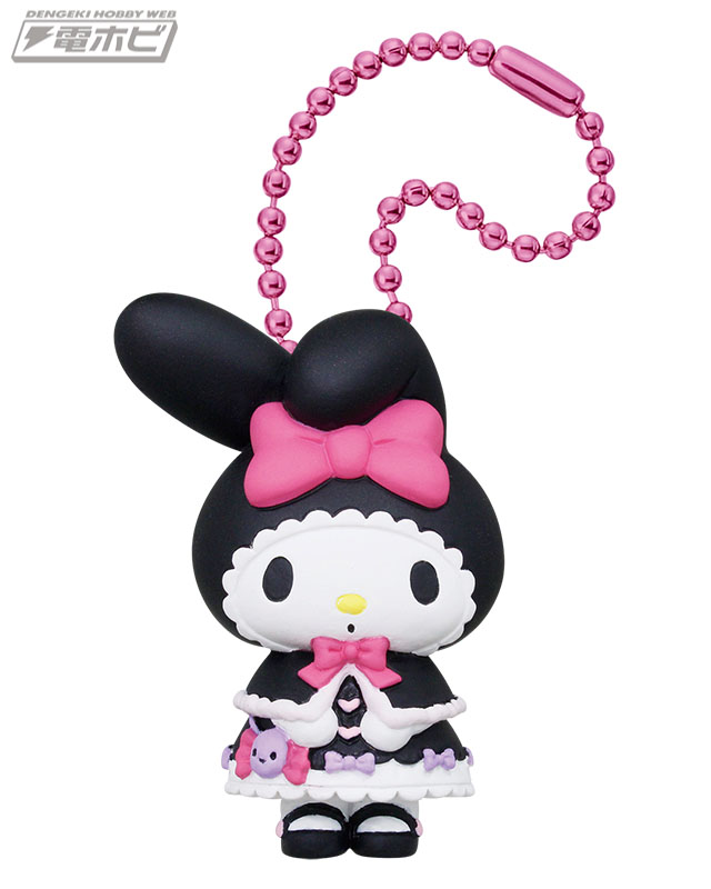 ロリータファッションを楽しむマイメロディとクロミのマスコット