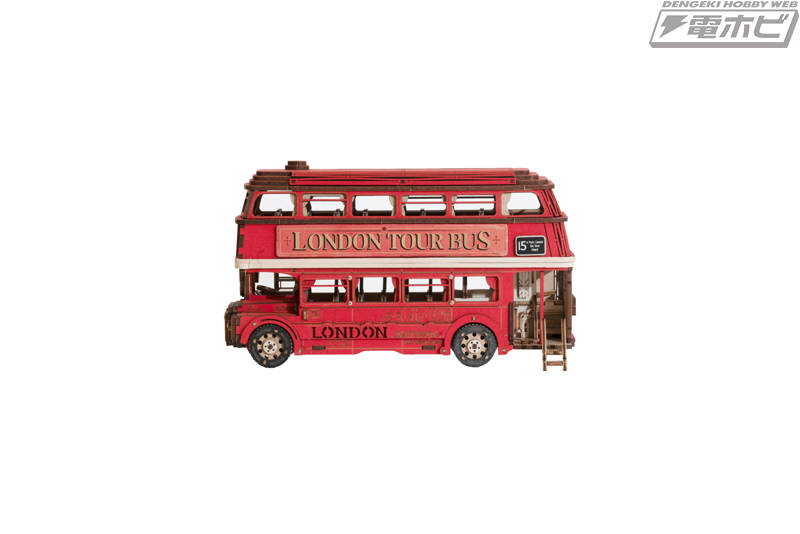 クラシックな「ロンドンバス」の3Dウッドパズルがプラザクリエイト