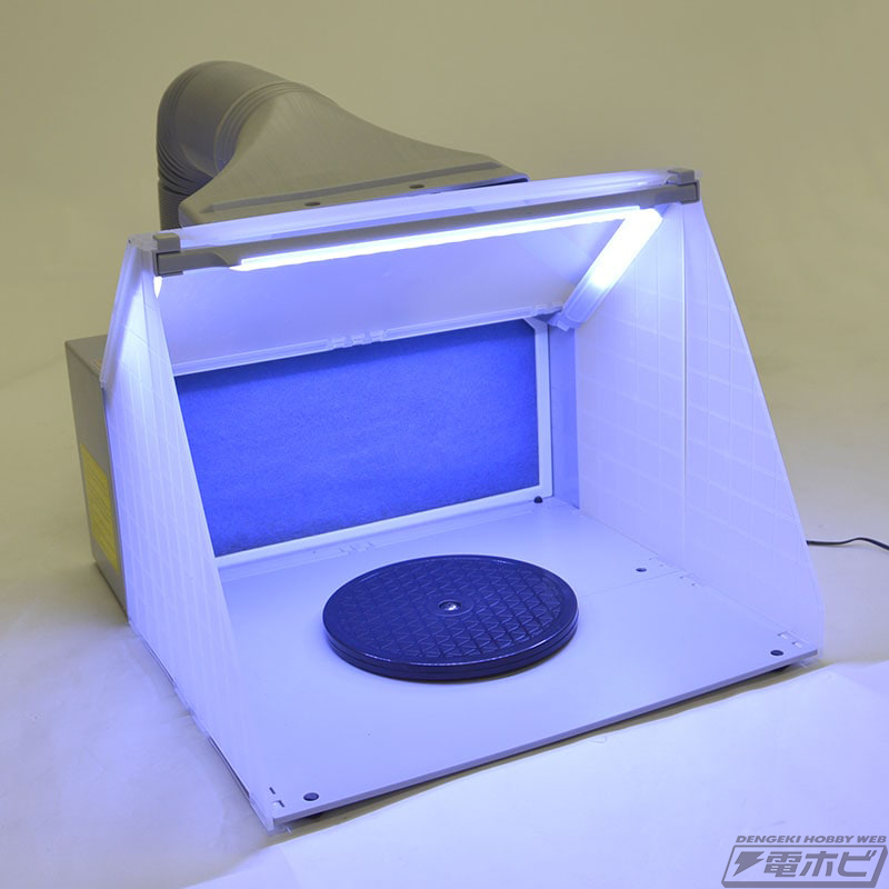 エアブラシ塗装がはかどるオールインワンブース「LEDライト付パワフル