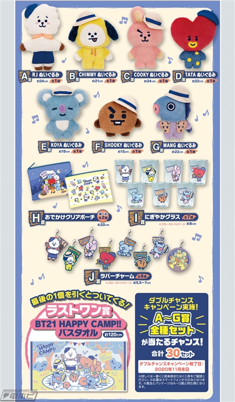 BT21』の一番くじが8月29日よりファミマ限定で順次発売！RJやCHIMMY