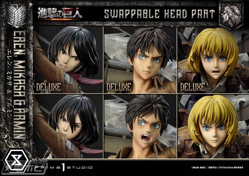 立体機動装置で縦横無尽に戦うエレン、ミカサ、アルミンをダイナミック