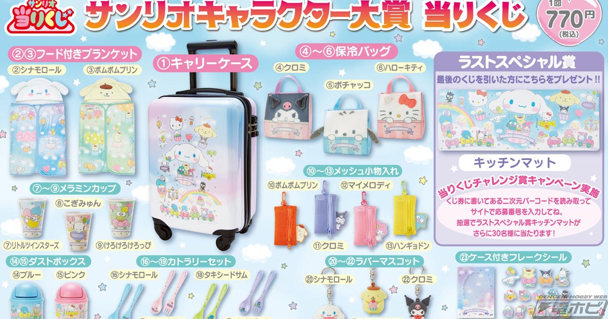 セブン‐イレブンなどで2023年の「サンリオキャラクター大賞当りくじ