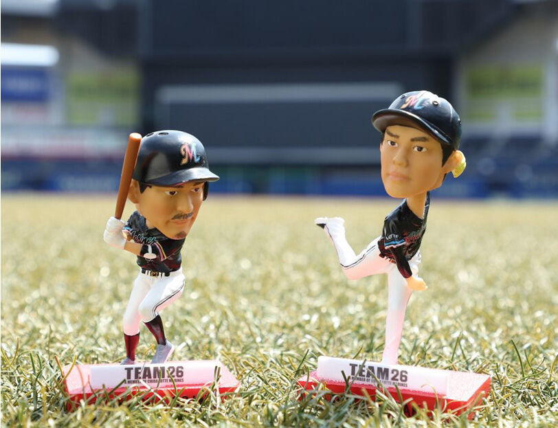 ロッテ】「ボブルヘッド人形」第2、3弾は荻野貴司と佐々木朗希｜パ