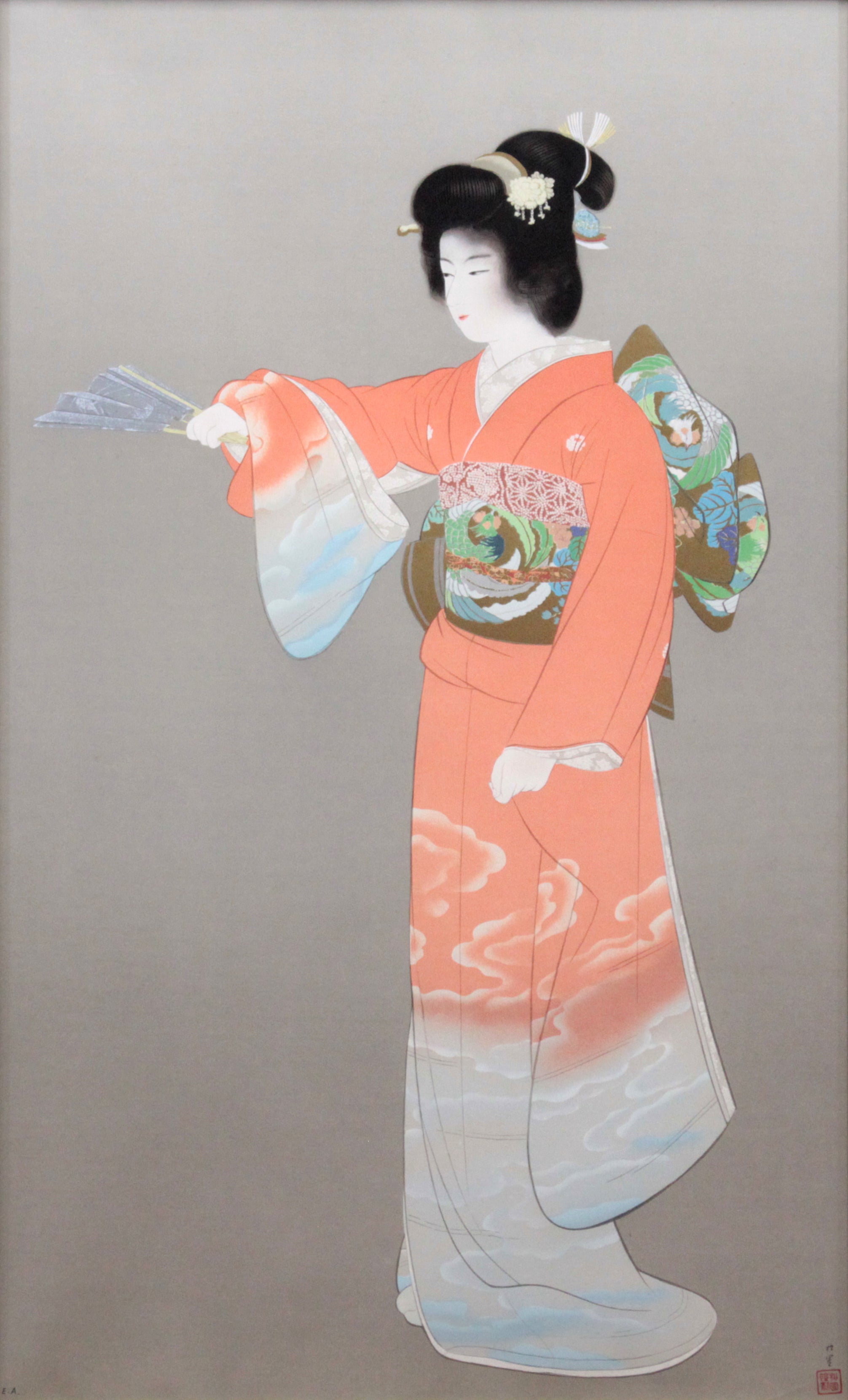 上村松園 『序の舞』 シルクスクリーン - 北海道画廊