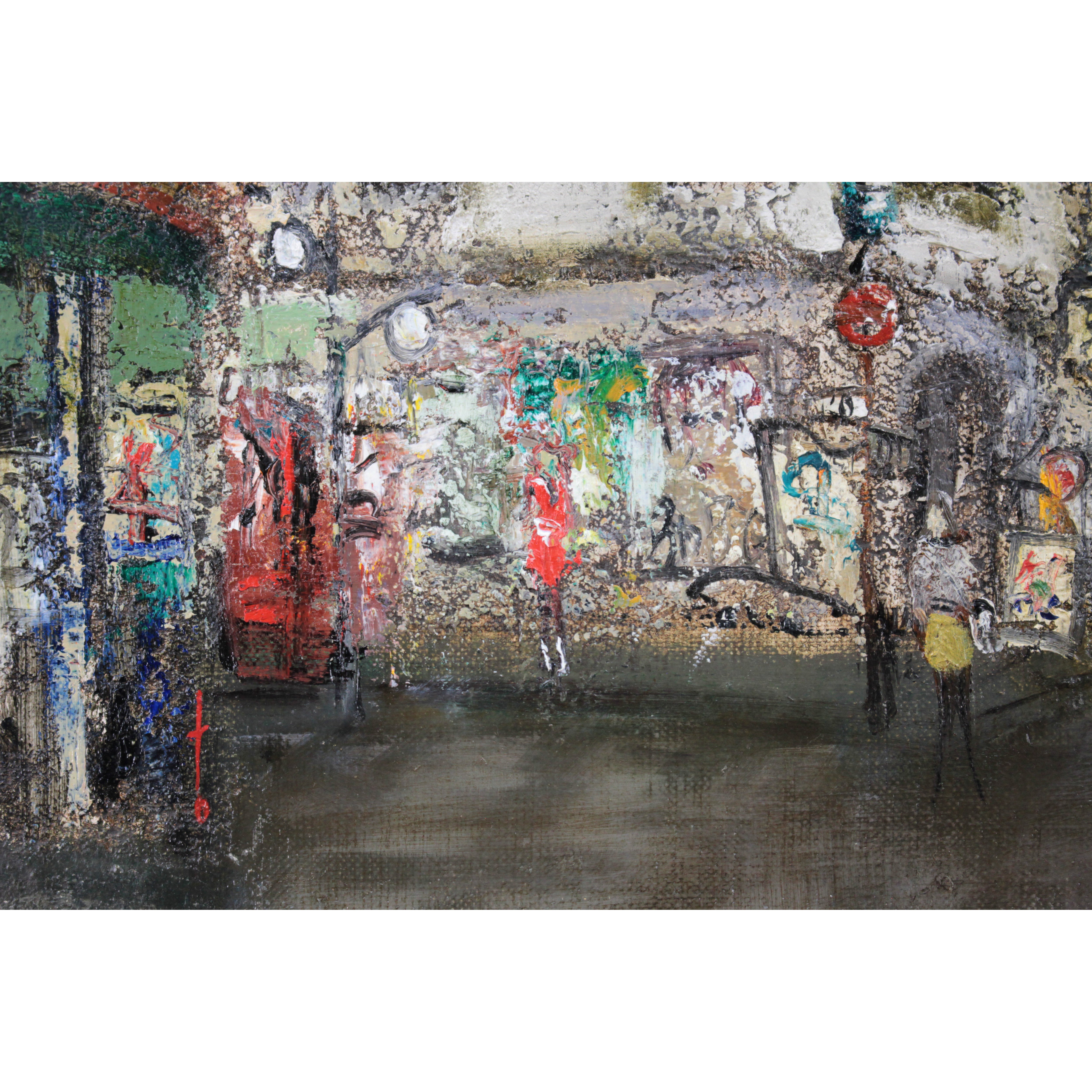 海外アーティスト 油絵 大塚健二 『街』 油彩画 - 北海道画廊