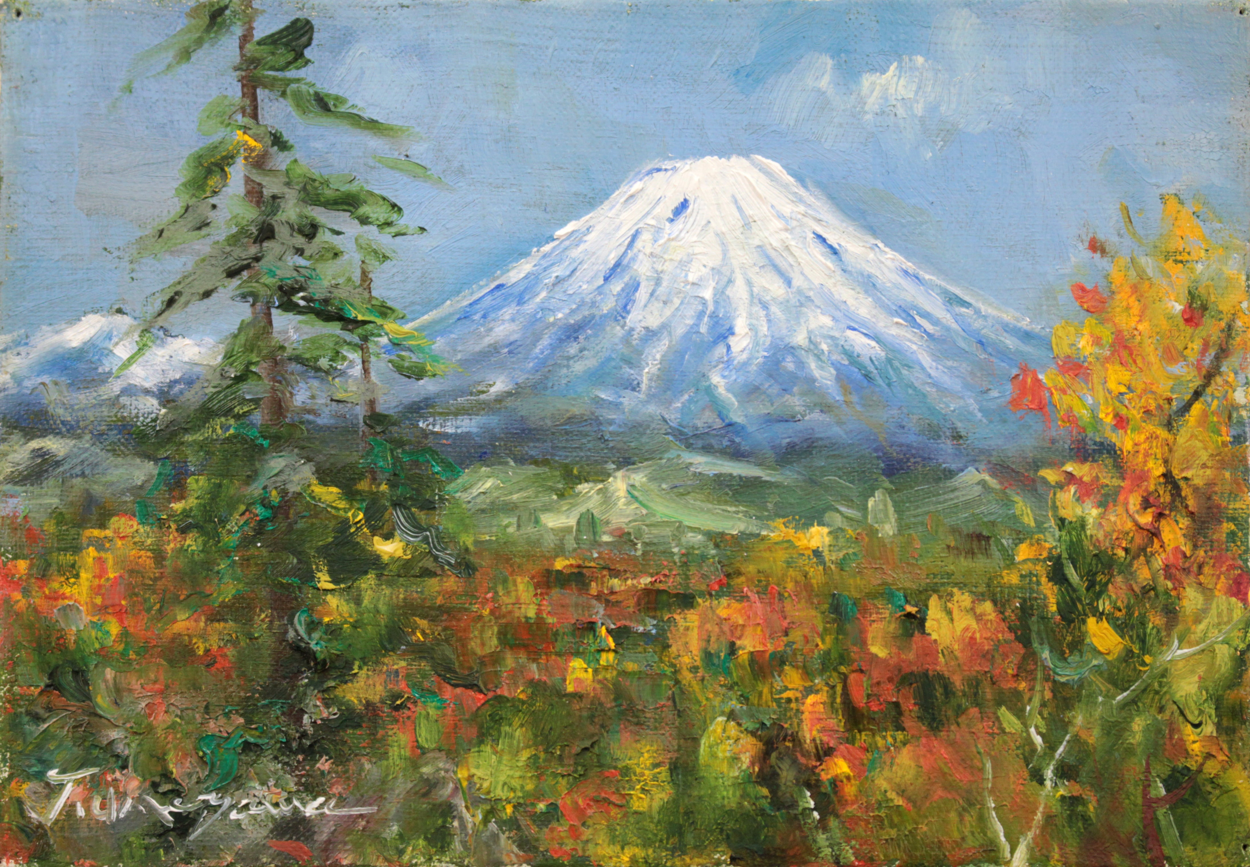梅沢民雄 『羊蹄山』 油彩画 - 北海道画廊
