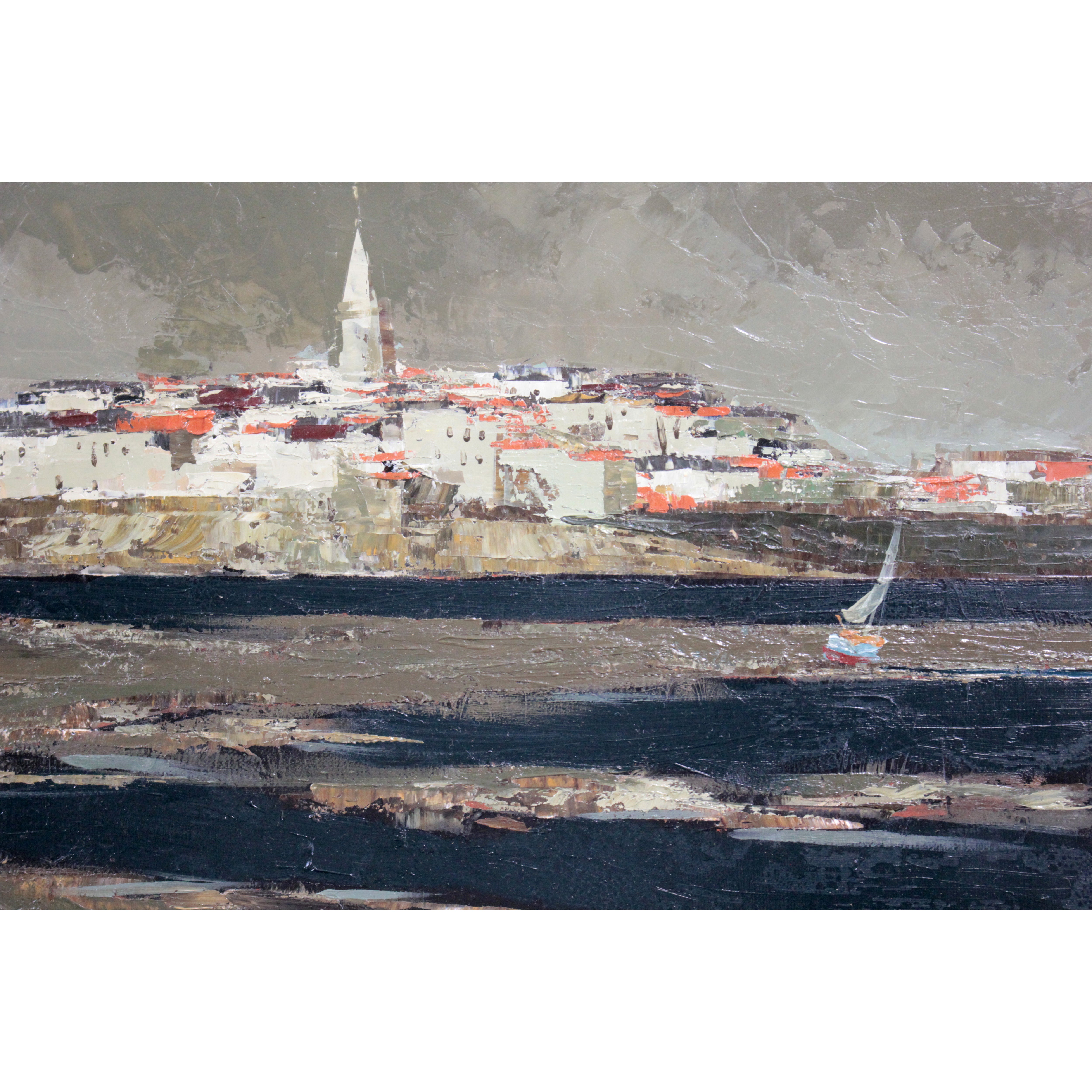 森下武 『サンマロ―の磯』 油彩画 - 北海道画廊