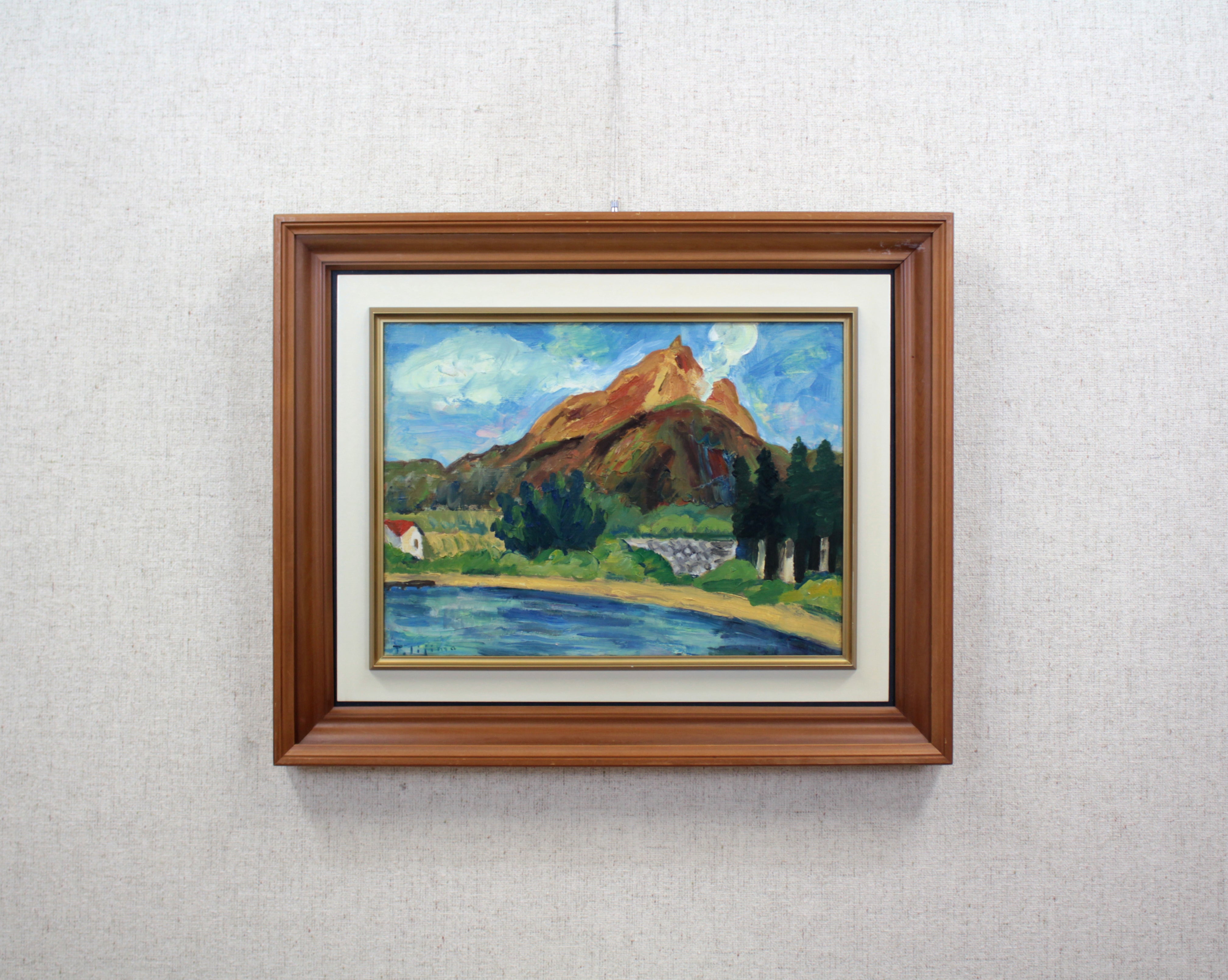 尤 勁東 (ヨウ ジンドン) 油彩画 「曙」 M10号 自作油絵 世界遺産白川