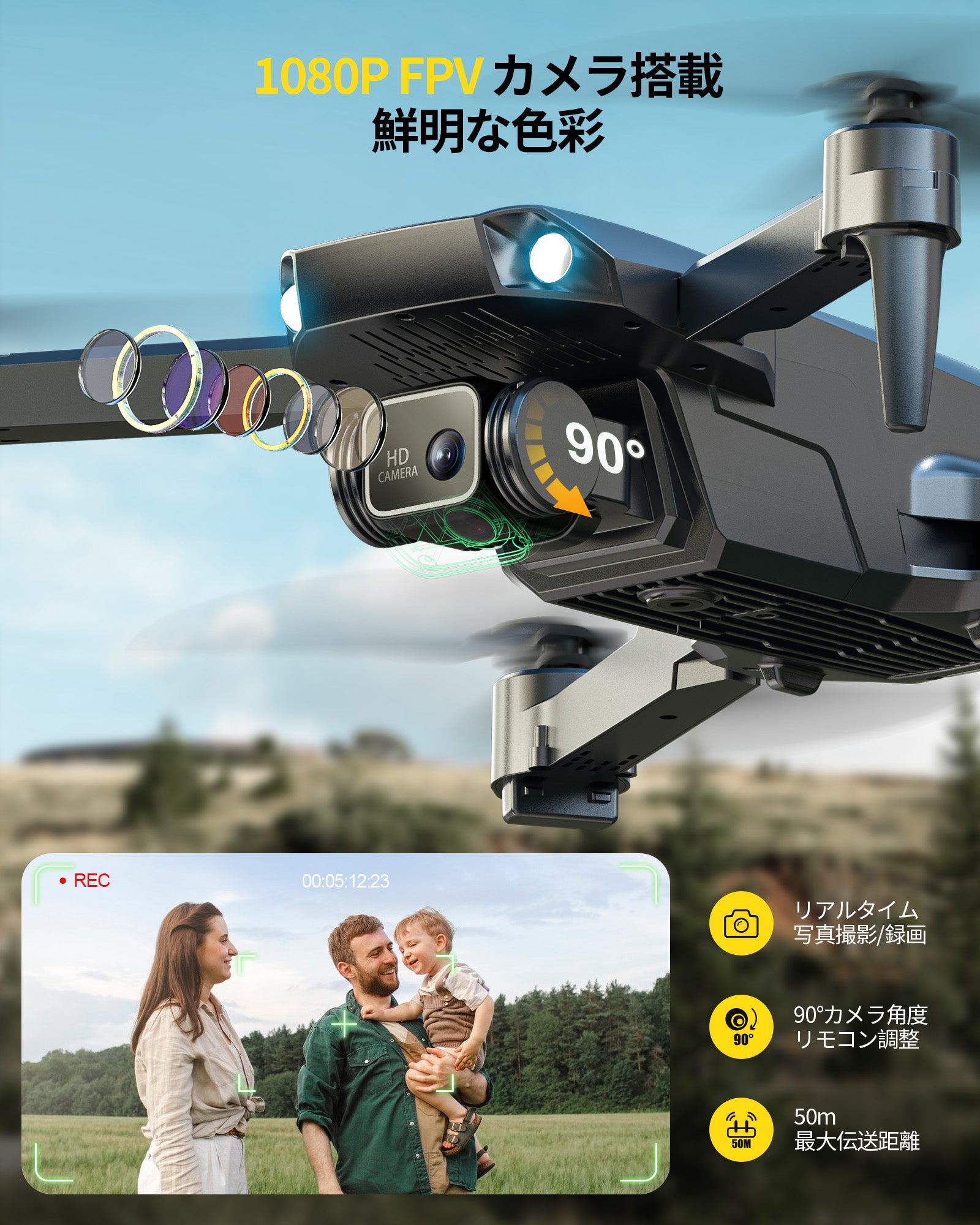 Holy Stone ドローン カメラ付き 小型 1080Pカメラ 屋外 子供向け