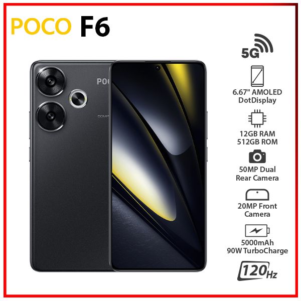Unlocked) Xiaomi POCO F6 5G BLACK 12GB+512GB Dual SIM Android Cell