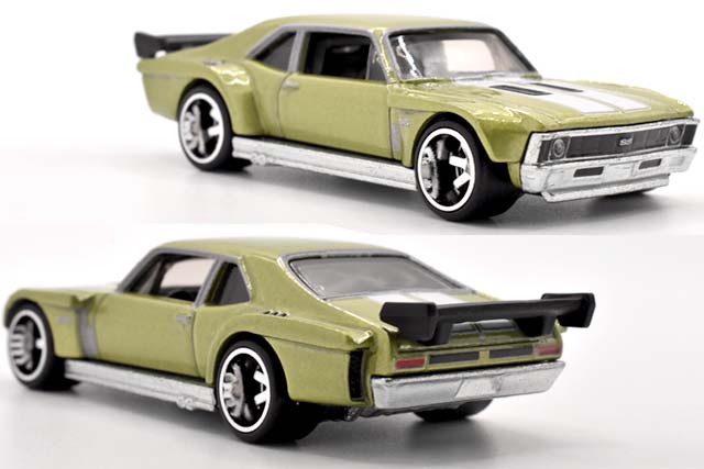 ホットウィール 68シェビーノバ 台紙左側、プラスチック主に左側劣化