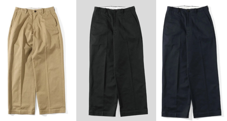 UNIVERSAL PRODUCTS / NO TUCK WIDE CHINO TROUSERS | HOUSE BY