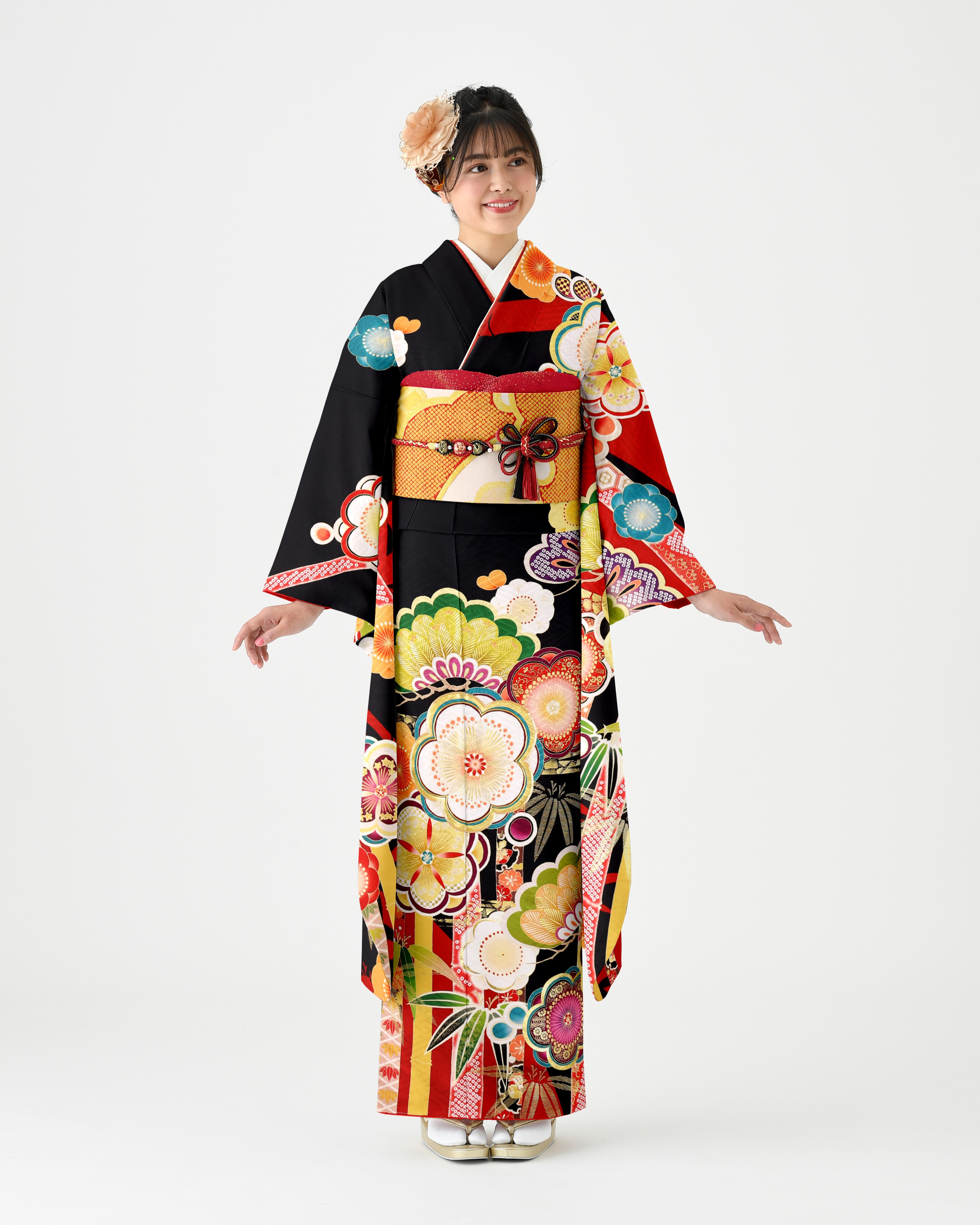 振袖 金駒 金彩 紋意匠 鞠 正絹 S207 ディスカウント 👘豪華意匠 正絹