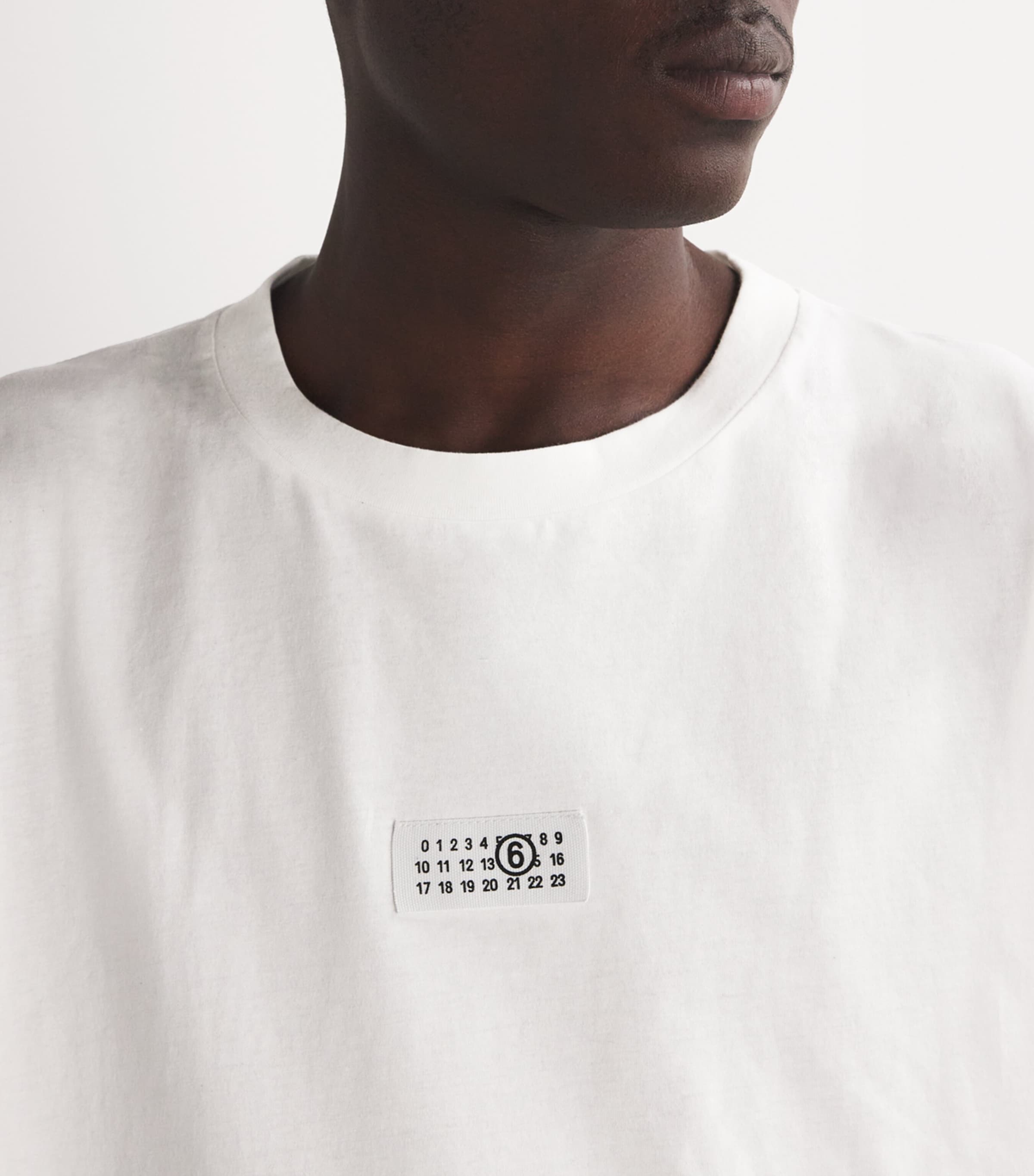 MM6 Maison Margiela White Cotton Numeric Tab T-Shirt | Harrods US