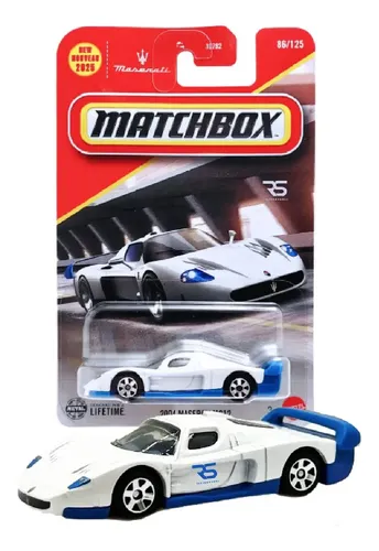 Matchbox Maserati Mc12 2025 Miniatura 1:64 Mattel Branco | Frete