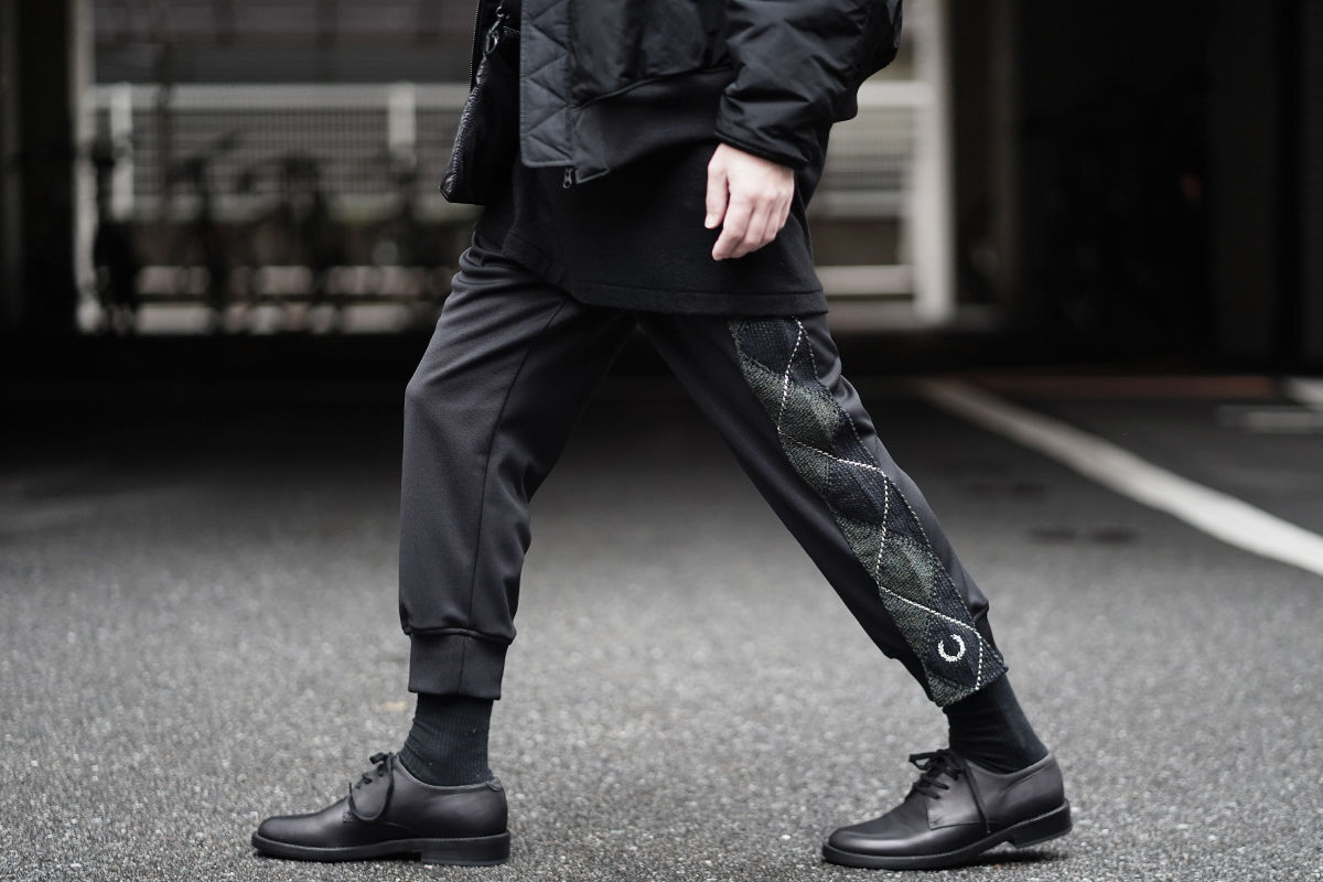 GROUND Y × FREDPERRY トラックサルエルパンツ