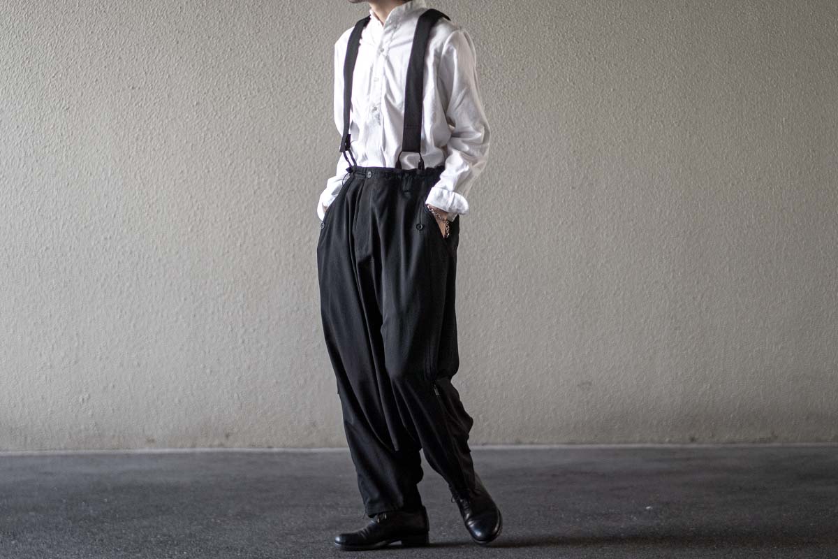 Yohji Yamamoto 18aw サスペンダー付きサルエルスカートパンツ Yohji