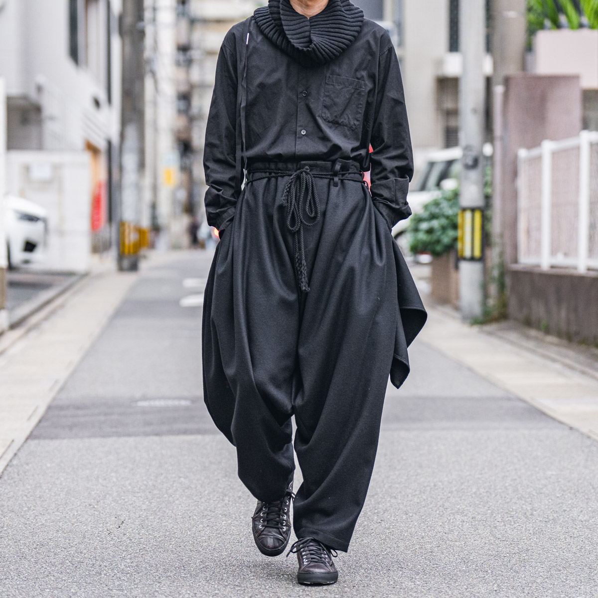 YOHJI YAMAMOTO 23AW LAYERED DRAPED PANTS | HUES 福岡セレクトショップ