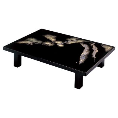 黒呂色塗 老松沈金 座卓 ZT-010｜かねみつ漆器店 座敷