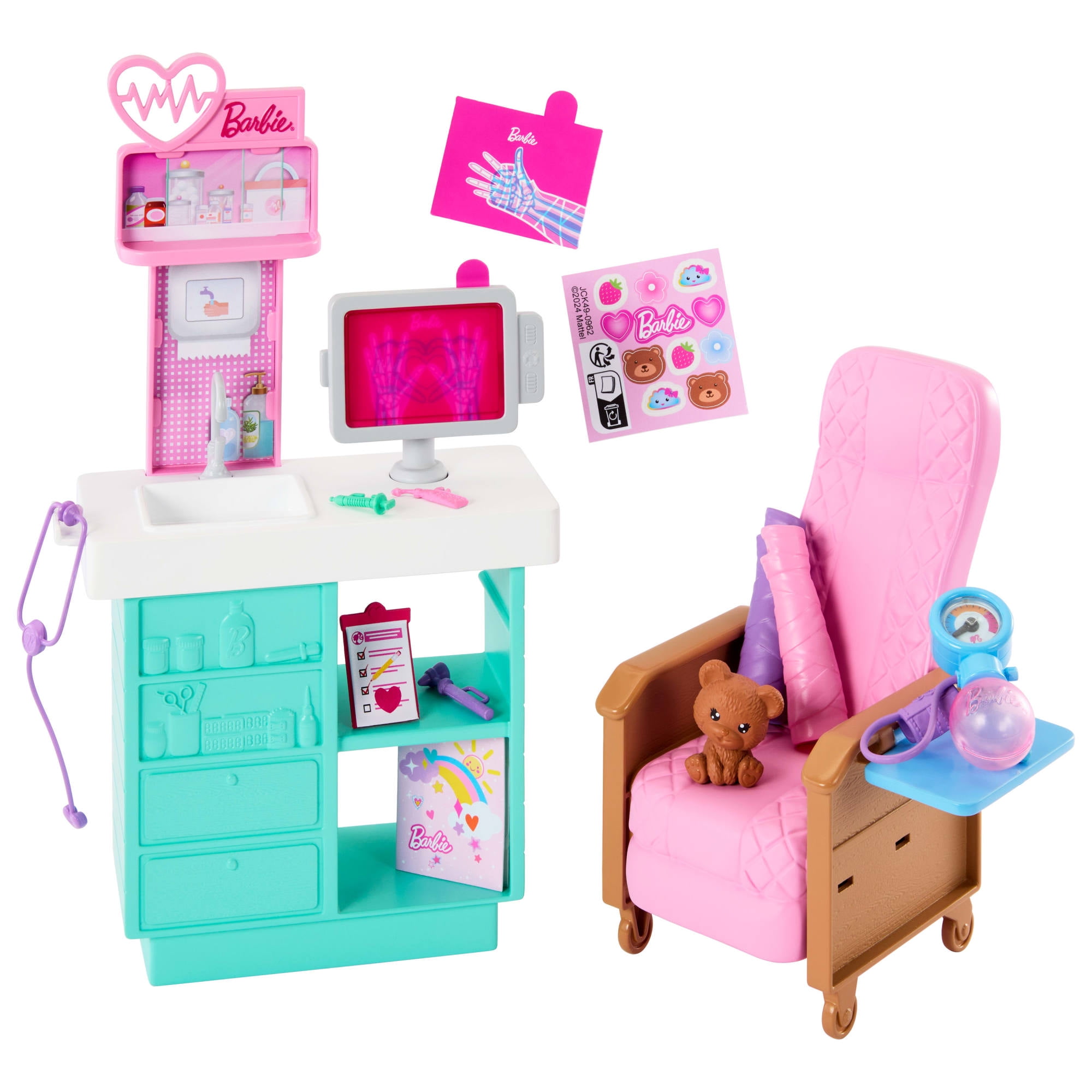 Barbie World Day at the Doctor Toy Playset with Medical Station
