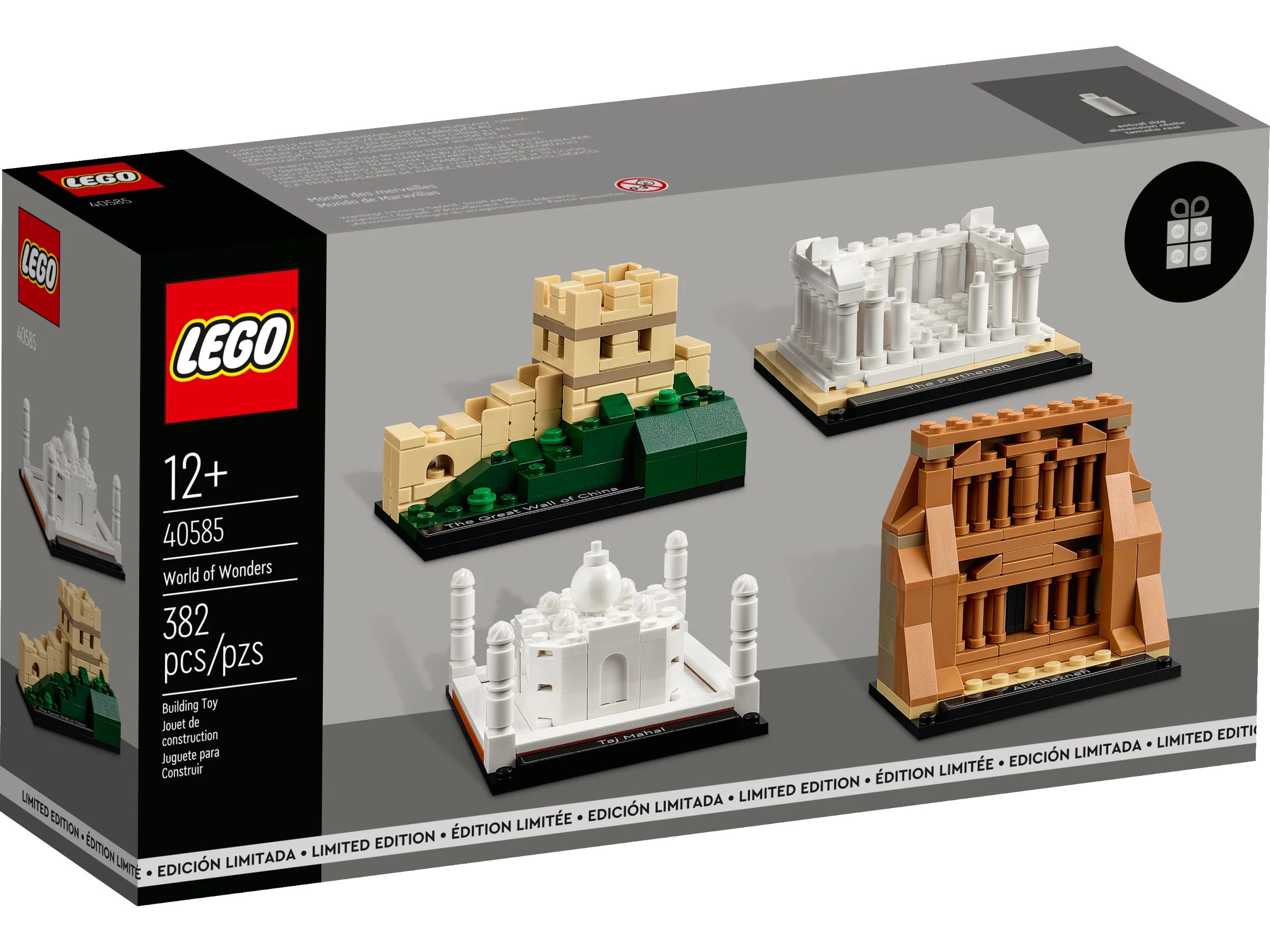 LEGO World of Wonders Set, Taj Mahal, Great Wall, Parthenon, Petra