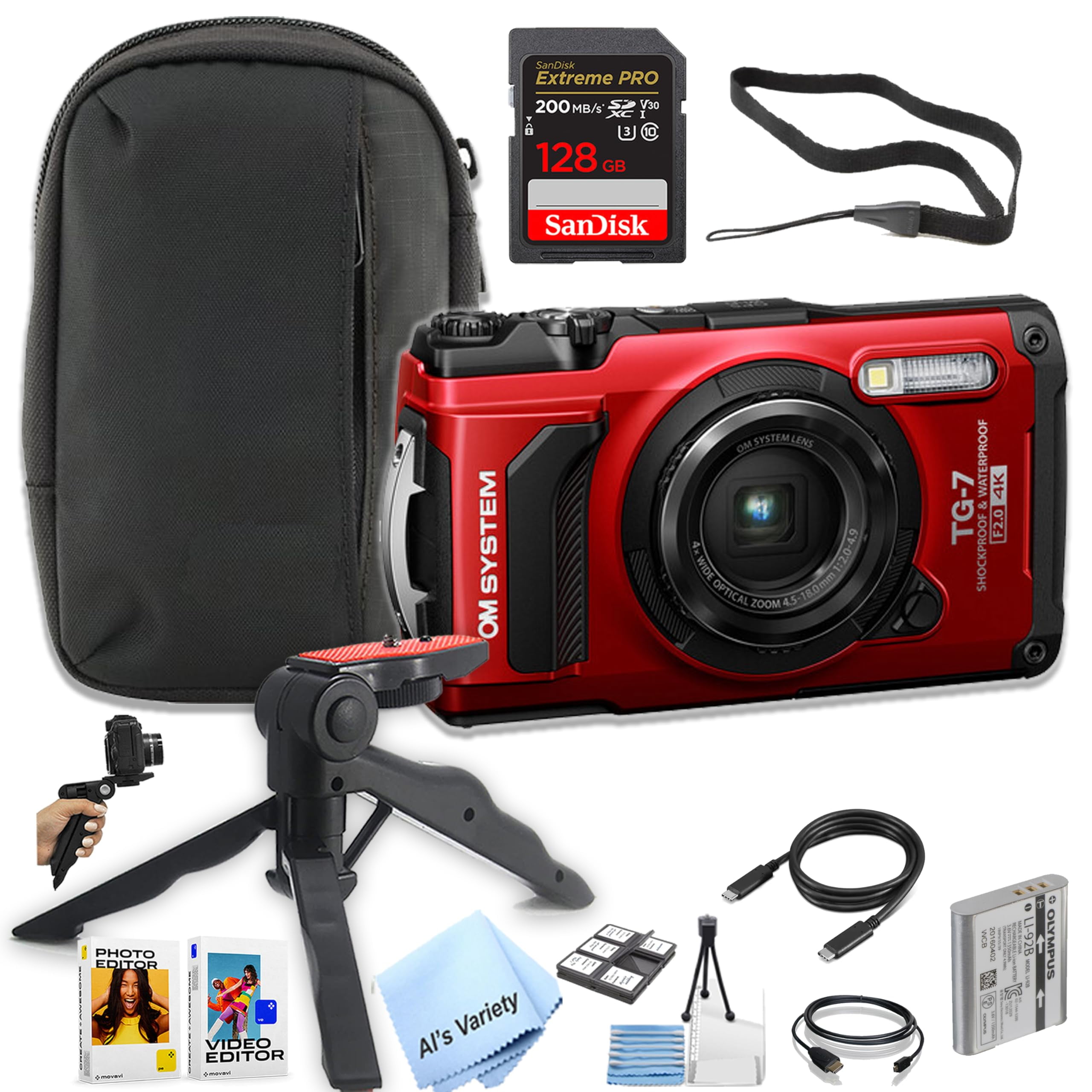 Olympus Tough TG-6 Adventure-Ready Compact Camera - Red, 12MP, 4x