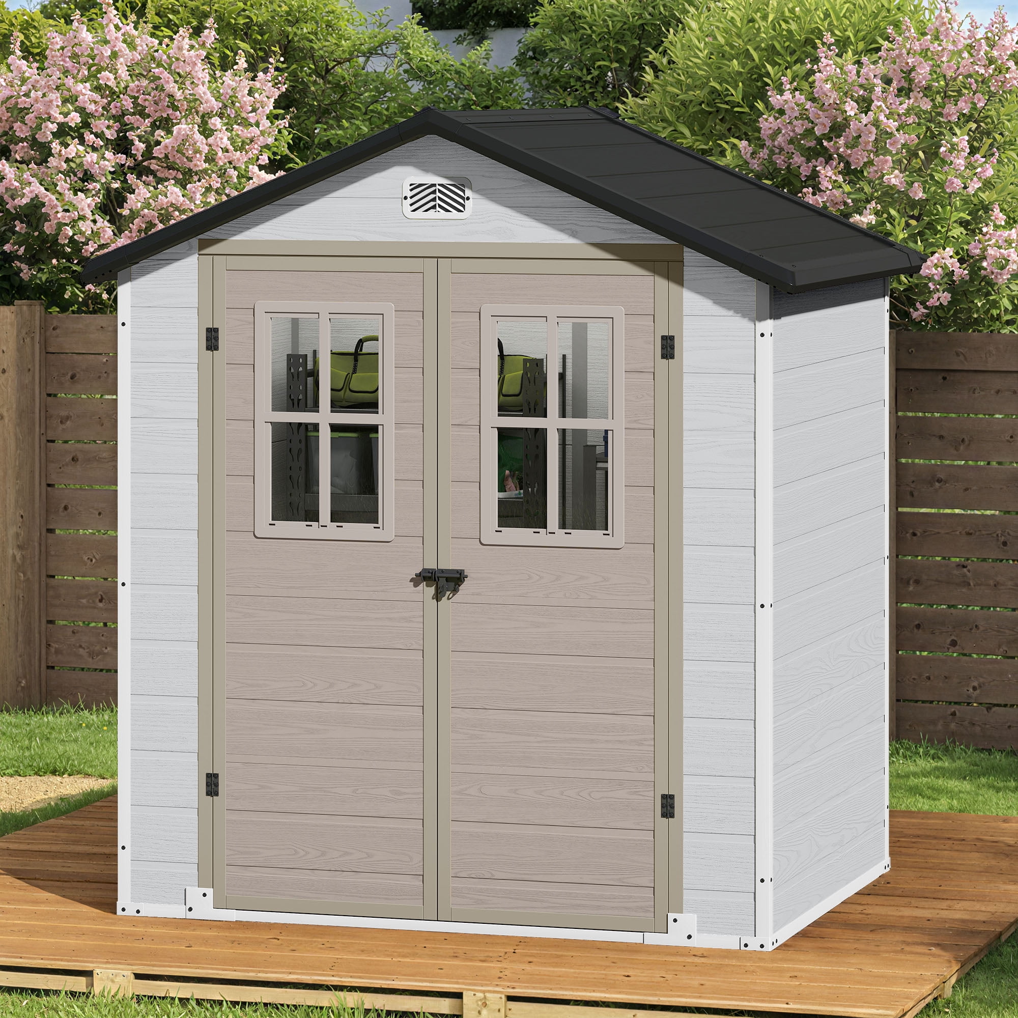 Suncast Vertical Resin Shed, Stoney Gray, 2.7 x 4.41 ft. - Outdoor