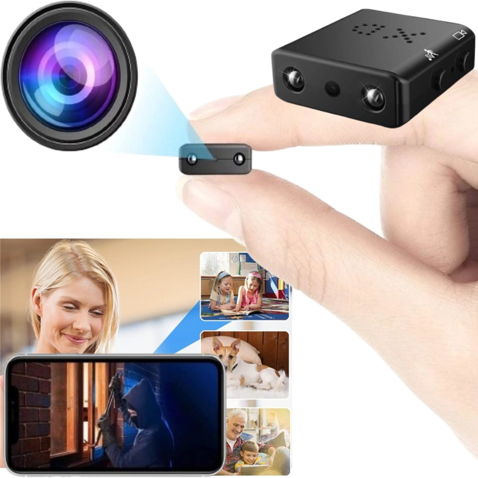 LNZGNM Spy Camera, 2K HD Hidden Camera, Compact Design, AI Motion