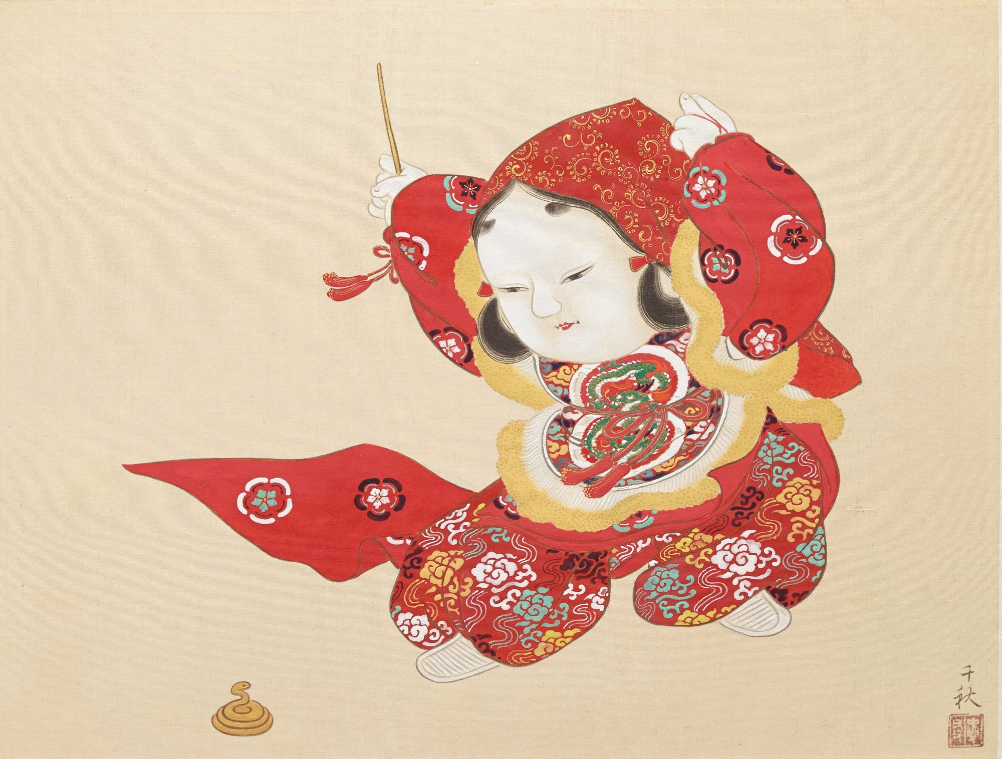 今尾景年 四条派 日本画家 風景画 海山波図 絵 日本画 風景画 今尾景年