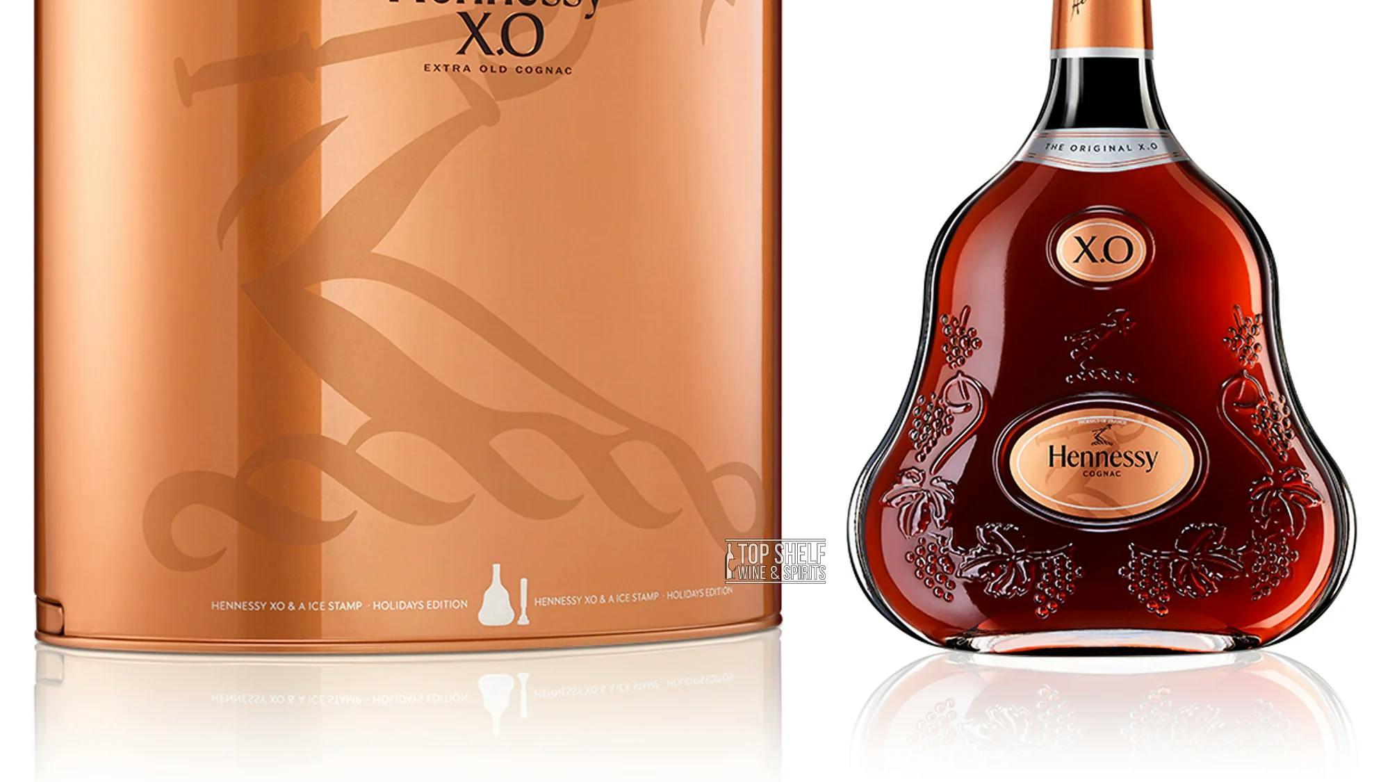 Hennessy XO Cognac Holiday Bottle with Gift Box & Ice Stamp 750 Ml