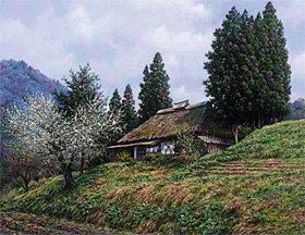 金子東日和一枚の繪【遅春山峡（福島県下郷町）】油彩 8号