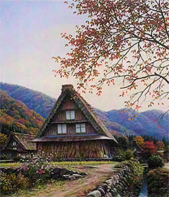 金子東日和一枚の繪【遅春山峡（福島県下郷町）】油彩 8号