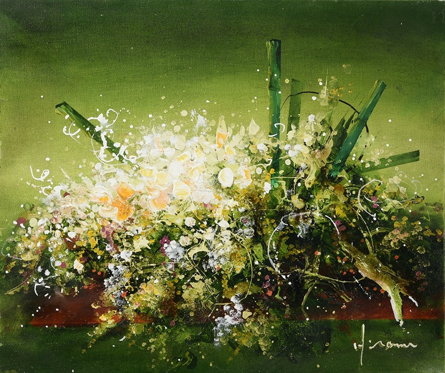 立川広己【満月に舞う】絵画 6号 額付き 立川広己【満月に舞う】絵画