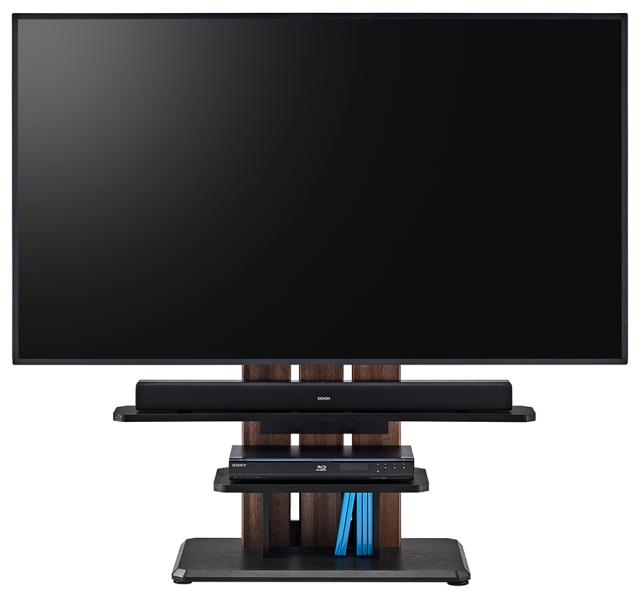 朝日木材加工 WS-C690-DB 32〜77V型まで対応 壁寄せテレビスタンド