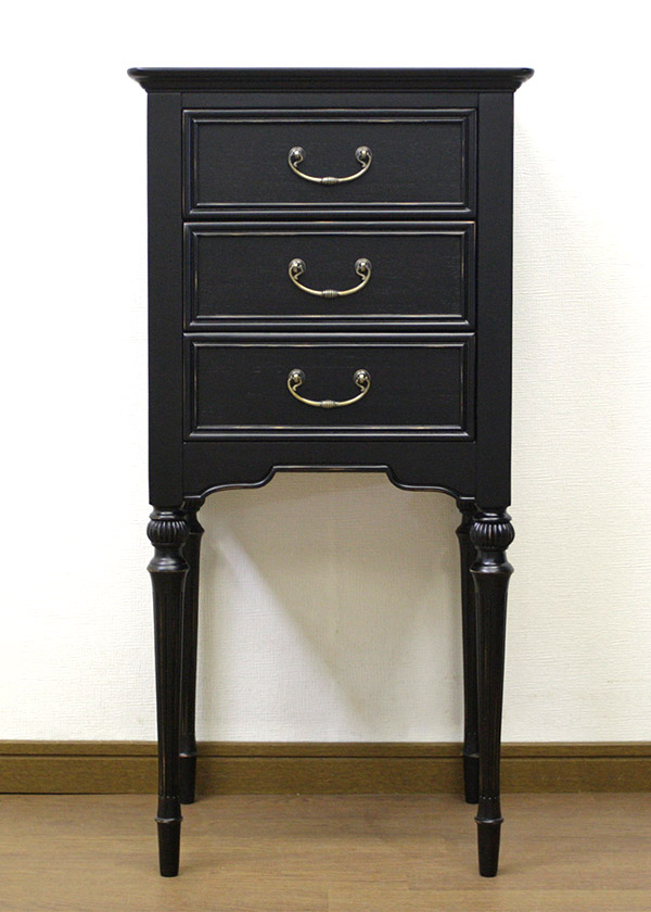 電話台 コンソール 引出し付 アンティーク調 ノワール 幅40cm