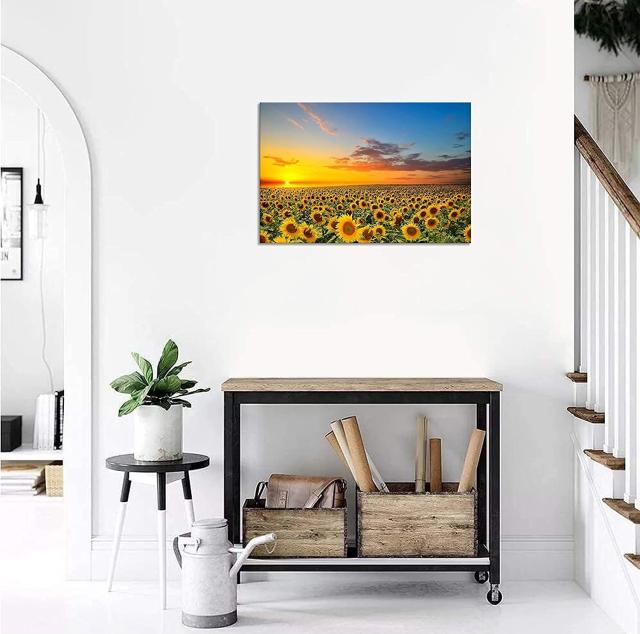 水晶絵 ひまわり 風景画 風景 アート 額縁 アートパネル 向日葵 立体