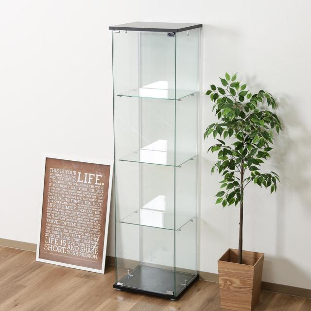 コレクションケース 4段 幅42.5cm 4面ガラス ショーケース