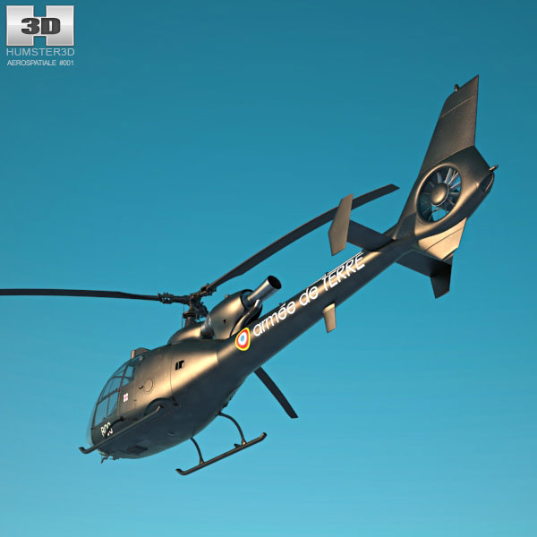 エアロスパシアル SA-342 ガゼル ヘリコプター 3Dモデル