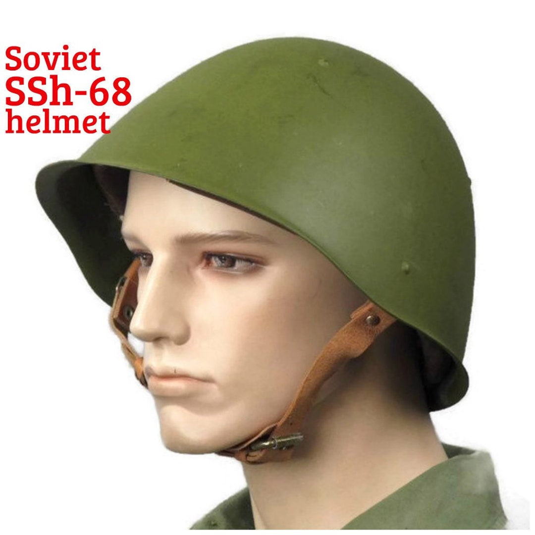 Original USSR Soviet Russian Soldier Combat Steel Helmet Ssh68