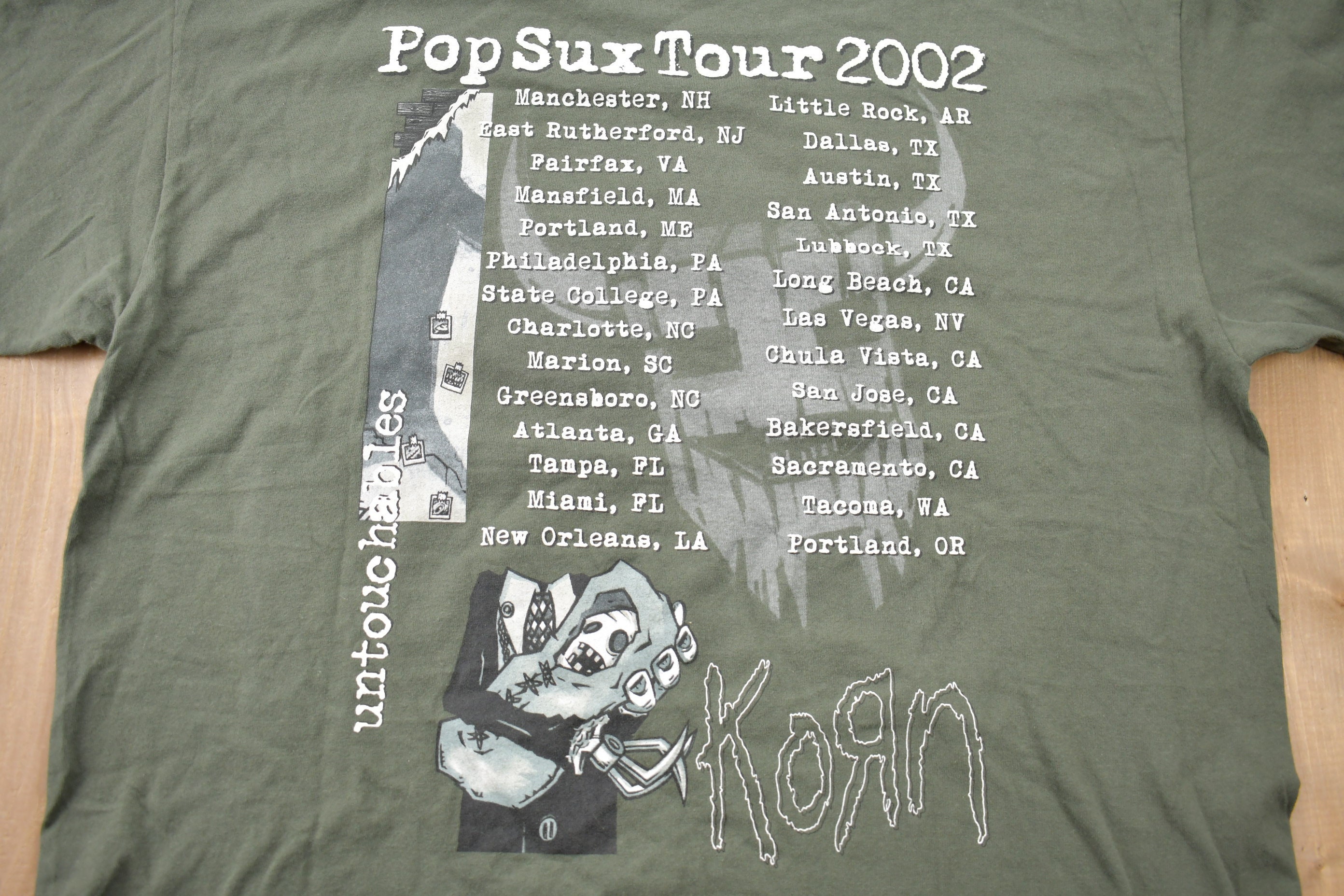 2002 KORN/ UNTOUCHABLE ツアー バンド Tシャツ L * Vintage 2002 KORN