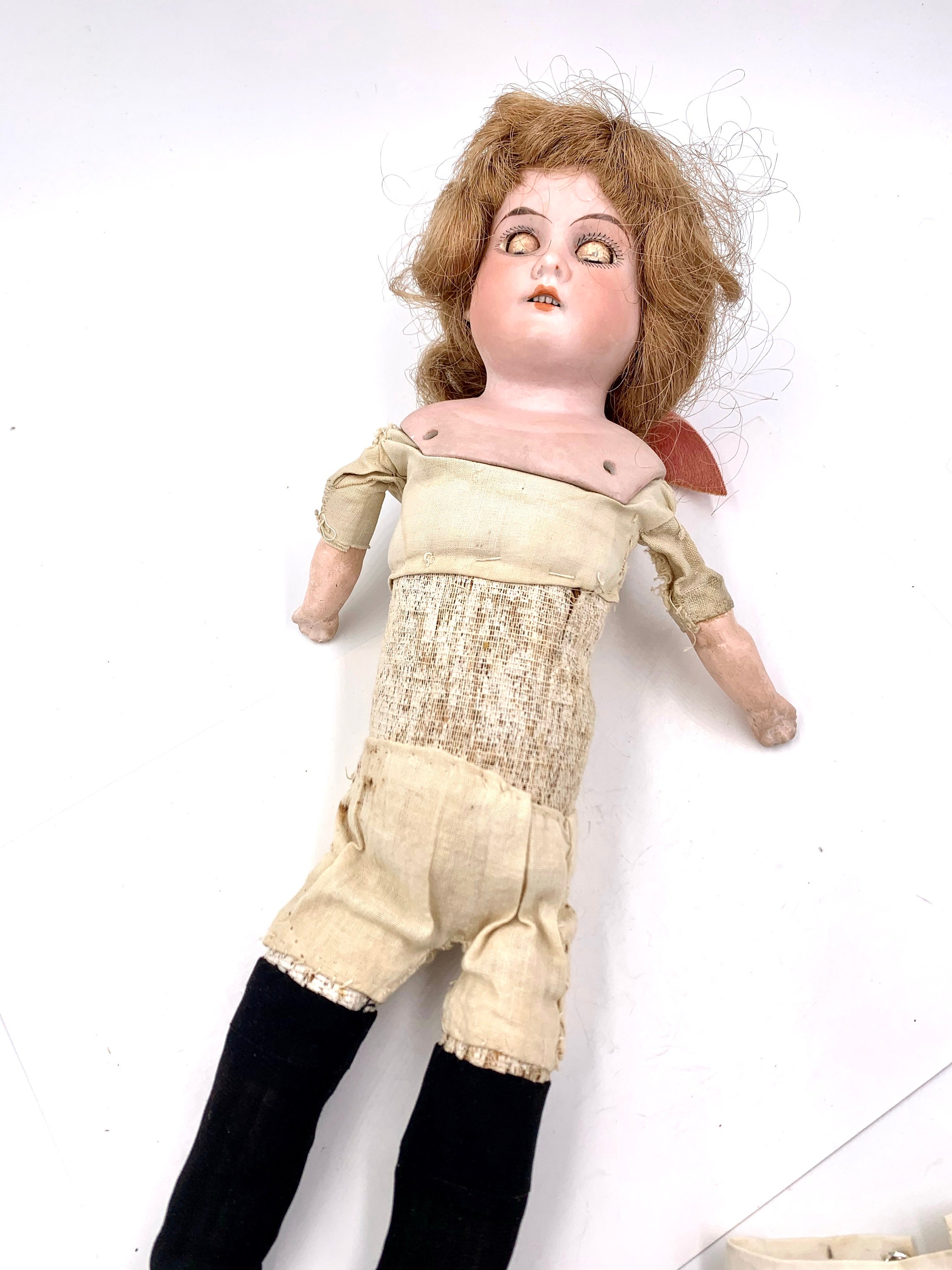 アンティーク ビスクドール Floradora フロラドラ レザーボディ