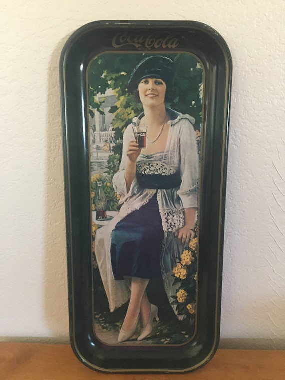 Vintage 1973 Coca-cola Metal Tray, Flapper Girl Advertising - Etsy