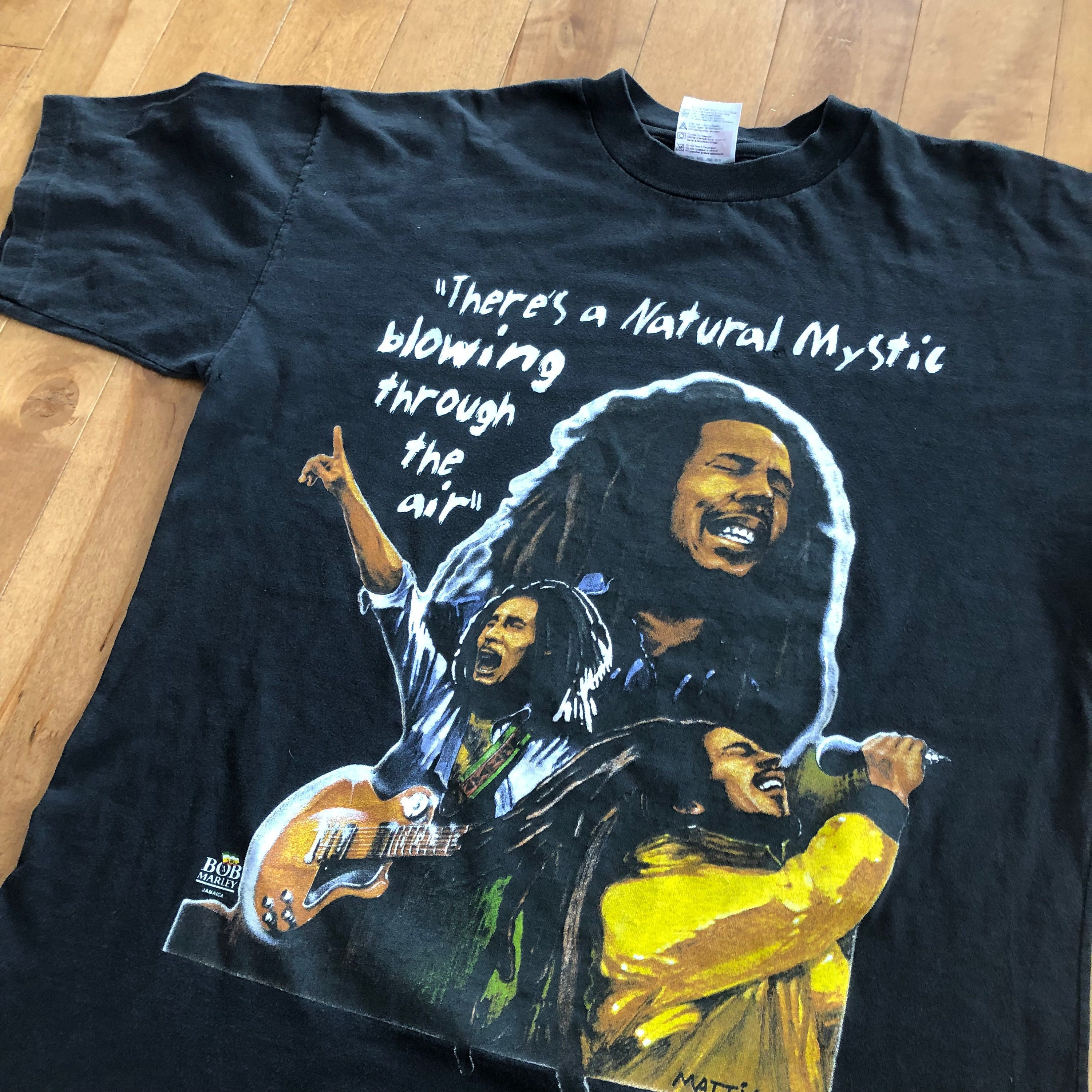 Vintage 1996 Bob Marley Tee: Natural Mystic, Jamaican Reggae, Sun