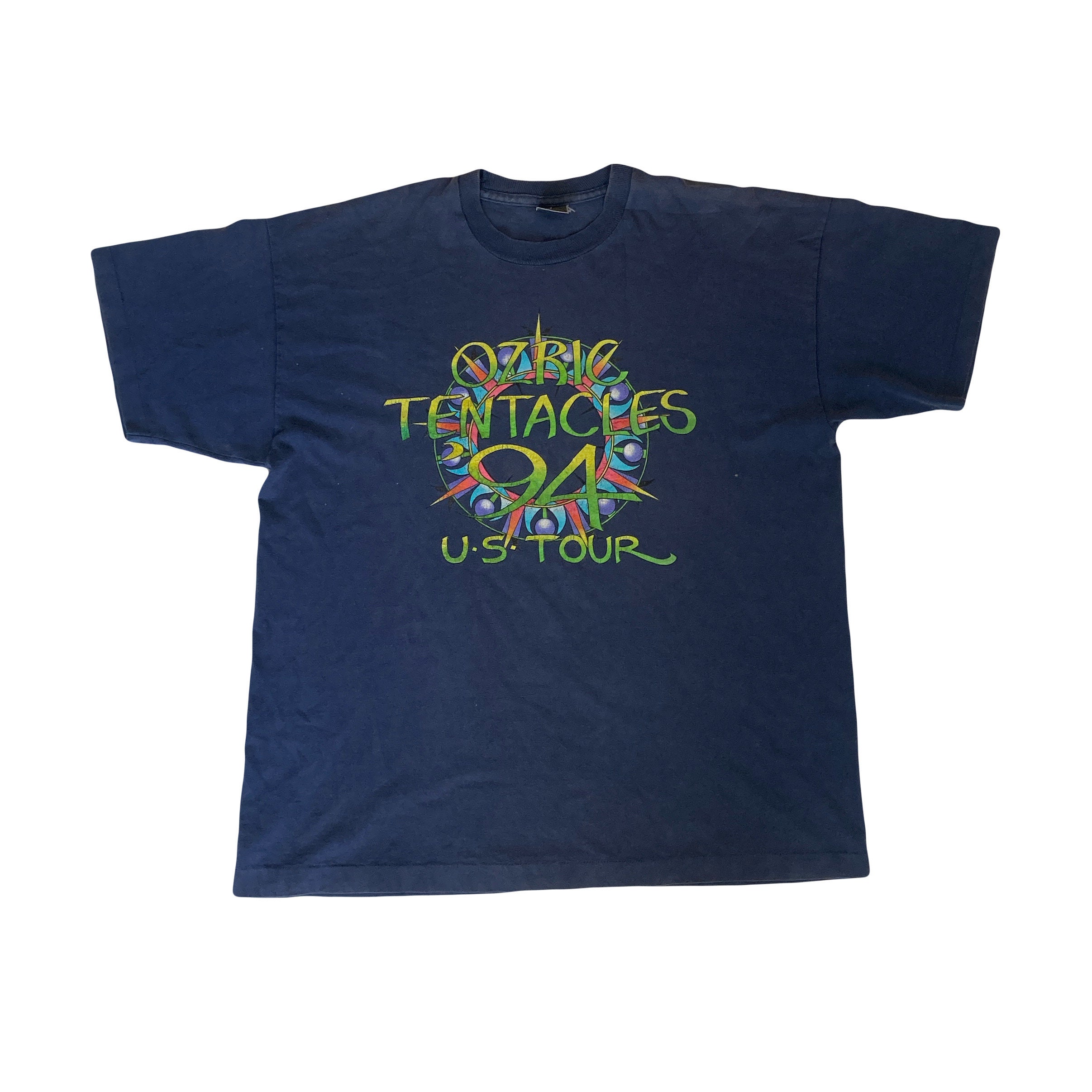 Vintage 94 Ozric Tentacles Ultravision USA Tour Double Sided Navy