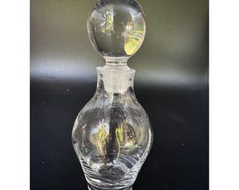 丸型脚付きカットガラス香水瓶（オープンストッパー付き）#25964