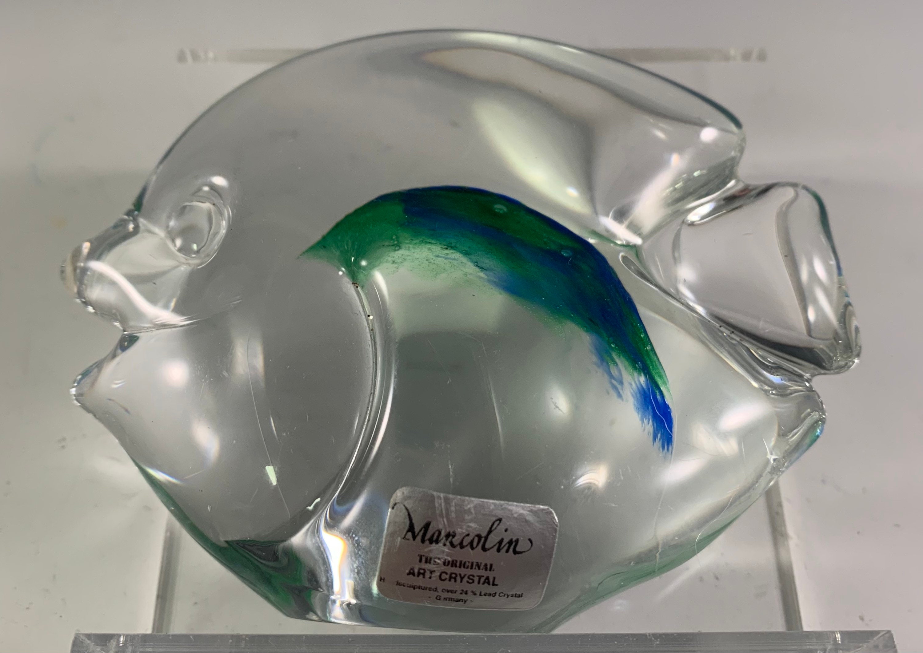 CG】Marcolin ART CRYSTAL マルコリン アート クリスタル サイン入り 魚⑦