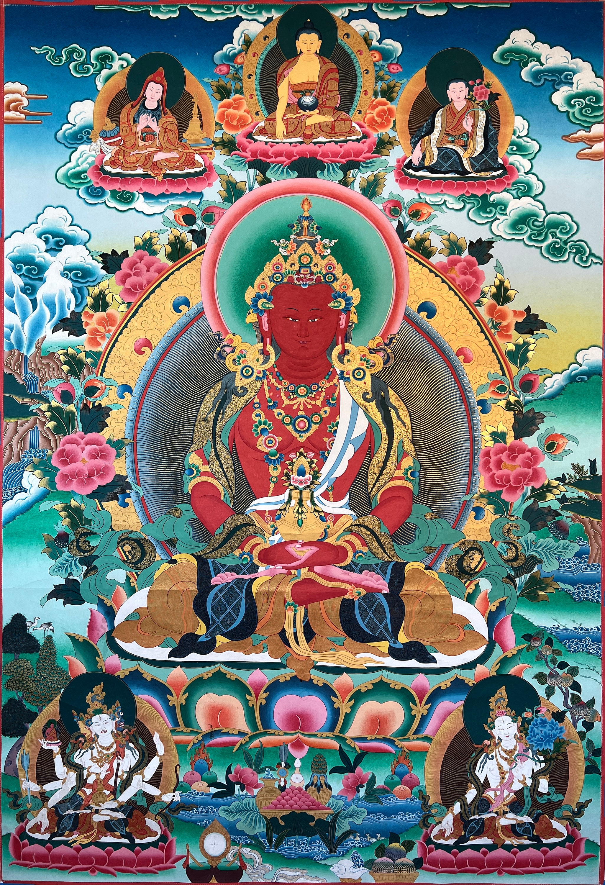 チベット密教 手描き曼荼羅（マンダラ）タンカ【新品・一点物】肉筆画