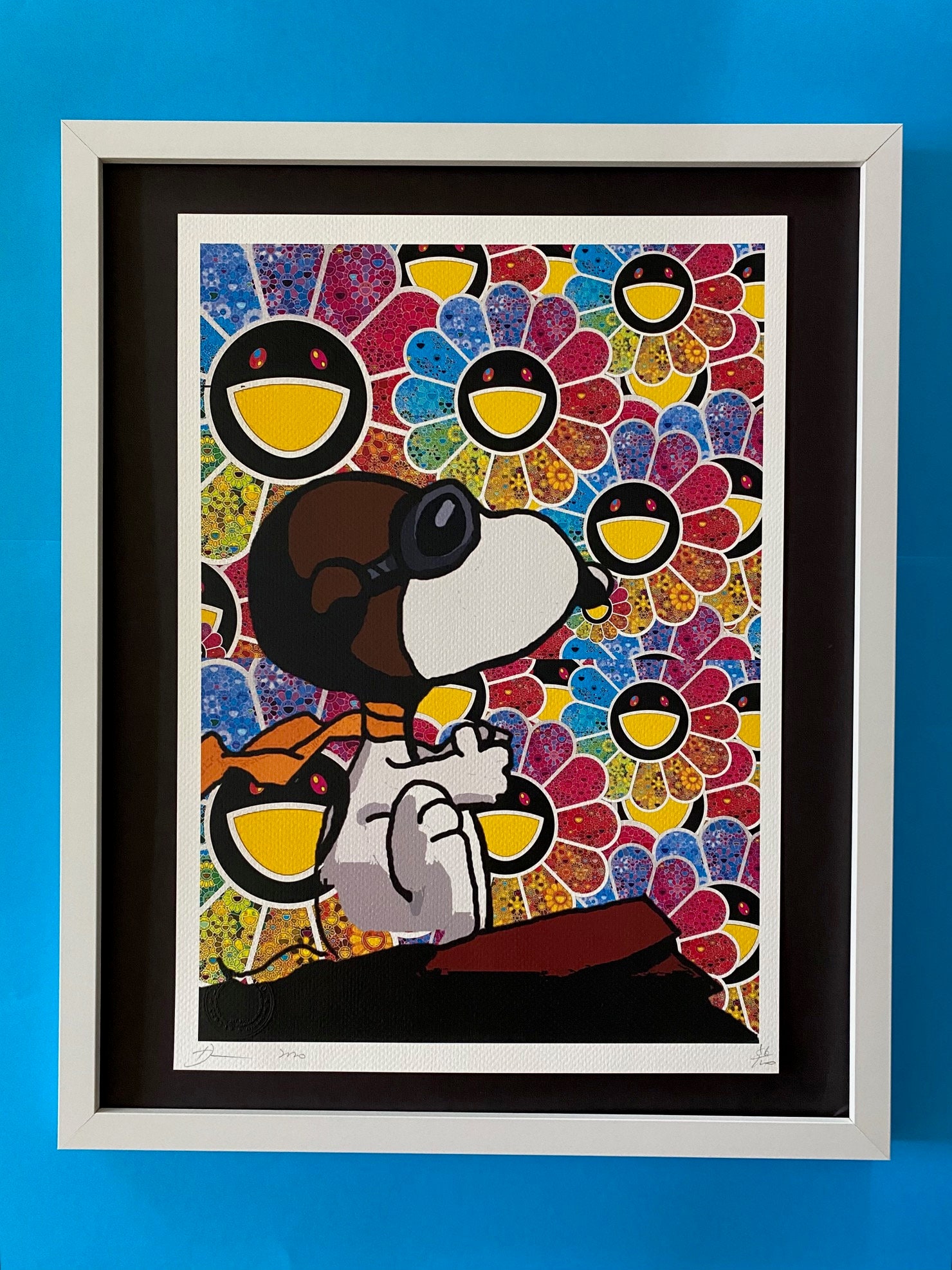 DEATH NYC Hand Signed Street Art Print Framed Large 16x20 in With